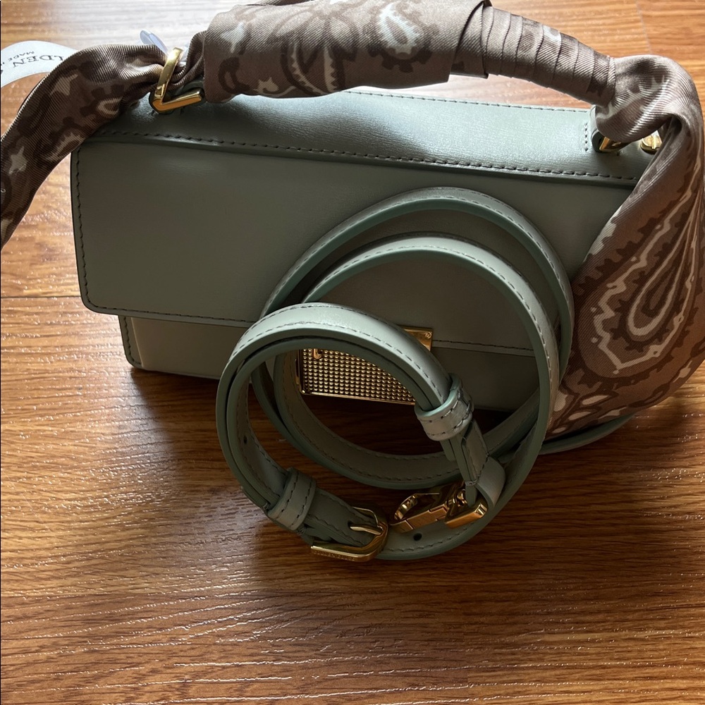 Golden Goose Mini Top-Handle Bag in Light Gray with Gold Hardware - Picture 11 of 12